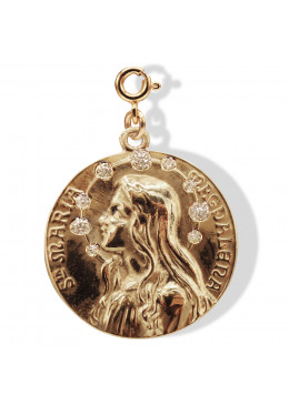 médaille  « Maria-Magdalena » doré Argent Paillette