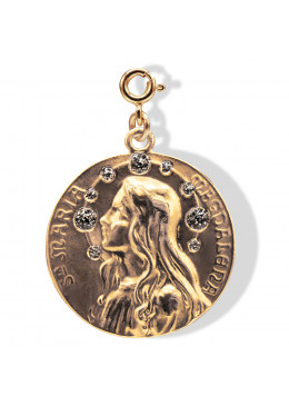 médaille  « Maria-Magdalena » doré Anthracite Paillette