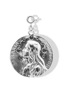 médaille  « Maria-Magdalena » Argent Anthracite Pailleté