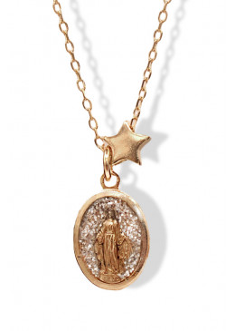 Collier STELLA Or argent pailleté